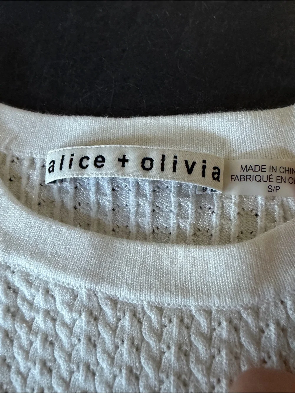 NWOT Alice+Olivia HEIDI POINTELLE TANK White Size Small - Picture 5 of 8